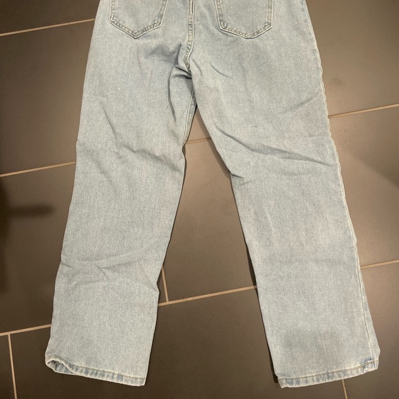 shein light wash pinch waist straight leg jeans size m - Picture 3 of 4